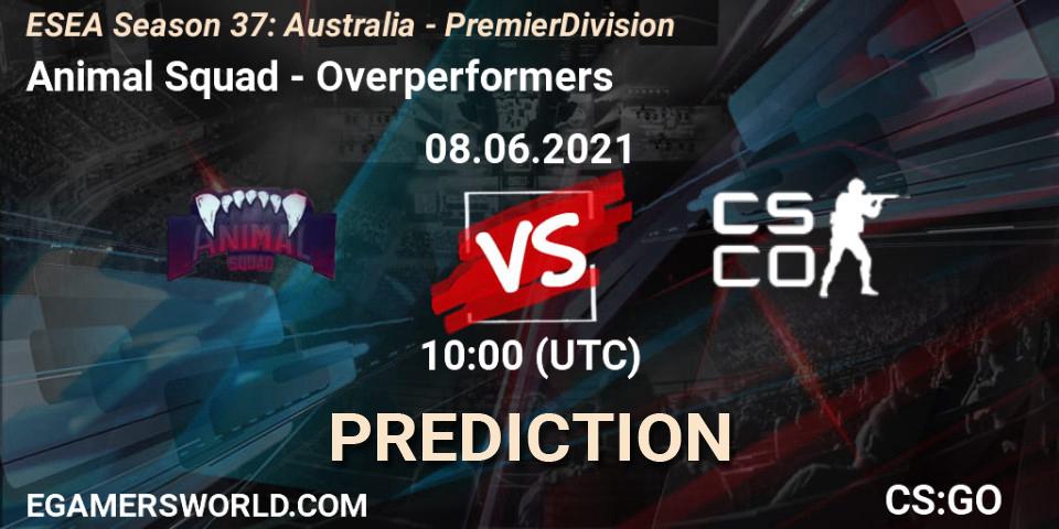 Animal Squad - Overperformers: Maç tahminleri. 08.06.2021 at 10:00, Counter-Strike (CS2), ESEA Season 37: Australia - Premier Division