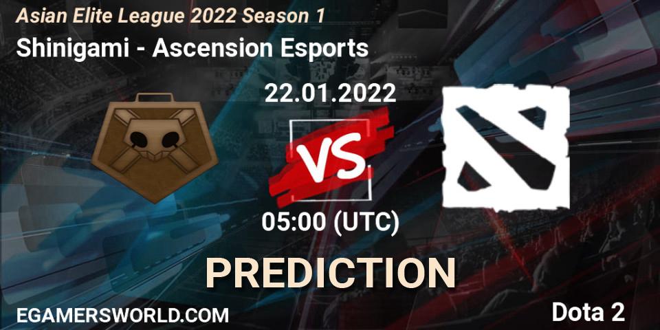 Shinigami - Ascension Esports: Maç tahminleri. 22.01.2022 at 05:00, Dota 2, Asian Elite League 2022 Season 1