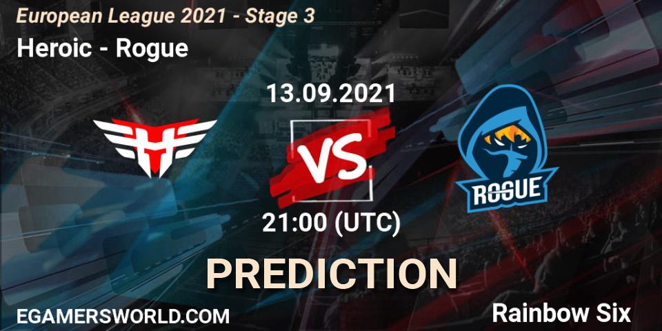 Heroic - Rogue: Maç tahminleri. 13.09.2021 at 21:00, Rainbow Six, European League 2021 - Stage 3