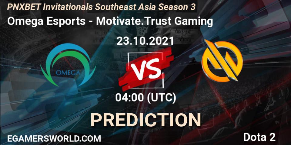 Omega Esports - Motivate.Trust Gaming: Maç tahminleri. 23.10.2021 at 04:05, Dota 2, PNXBET Invitationals Southeast Asia Season 3