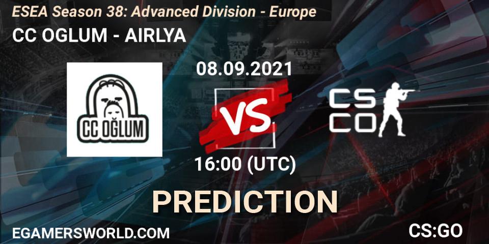 CC OGLUM - AIRLYA: Maç tahminleri. 08.09.2021 at 16:00, Counter-Strike (CS2), ESEA Season 38: Advanced Division - Europe