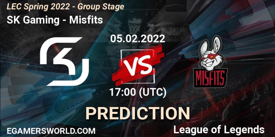 SK Gaming - Misfits: Maç tahminleri. 05.02.22, LoL, LEC Spring 2022 - Group Stage