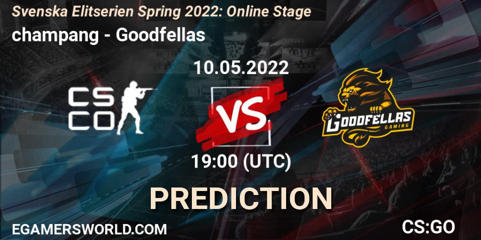 champang - Goodfellas: Maç tahminleri. 10.05.22, CS2 (CS:GO), Svenska Elitserien Spring 2022: Online Stage