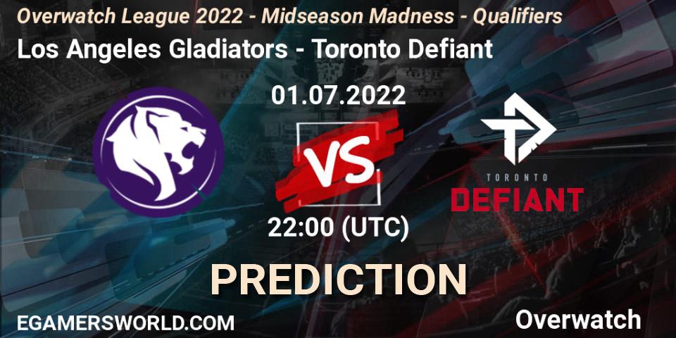 Los Angeles Gladiators - Toronto Defiant: Maç tahminleri. 01.07.2022 at 22:30, Overwatch, Overwatch League 2022 - Midseason Madness - Qualifiers