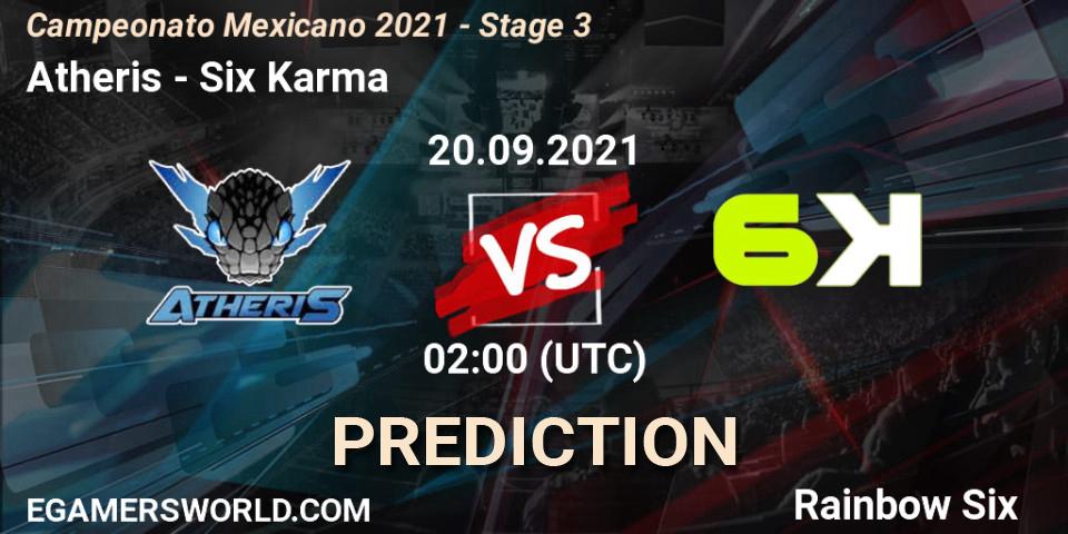 Atheris - Six Karma: Maç tahminleri. 20.09.2021 at 01:00, Rainbow Six, Campeonato Mexicano 2021 - Stage 3