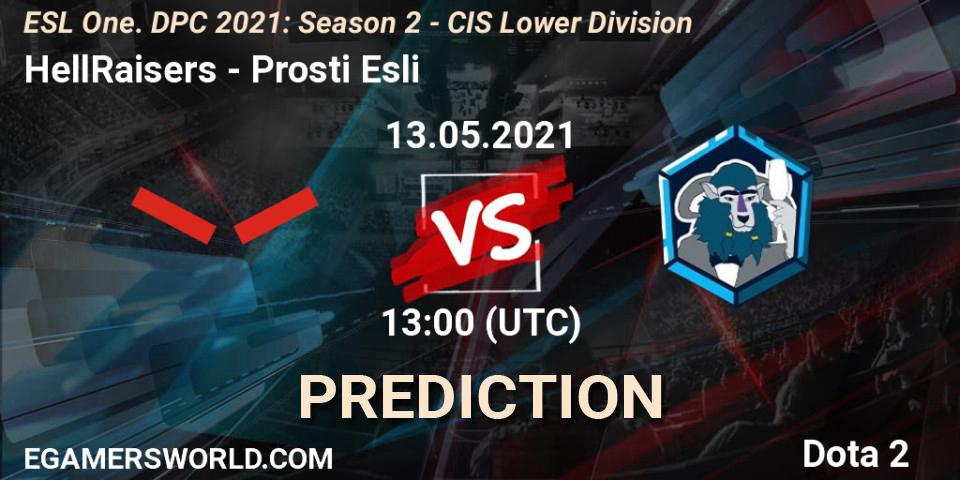 HellRaisers - Prosti Esli: Maç tahminleri. 13.05.2021 at 12:55, Dota 2, ESL One. DPC 2021: Season 2 - CIS Lower Division