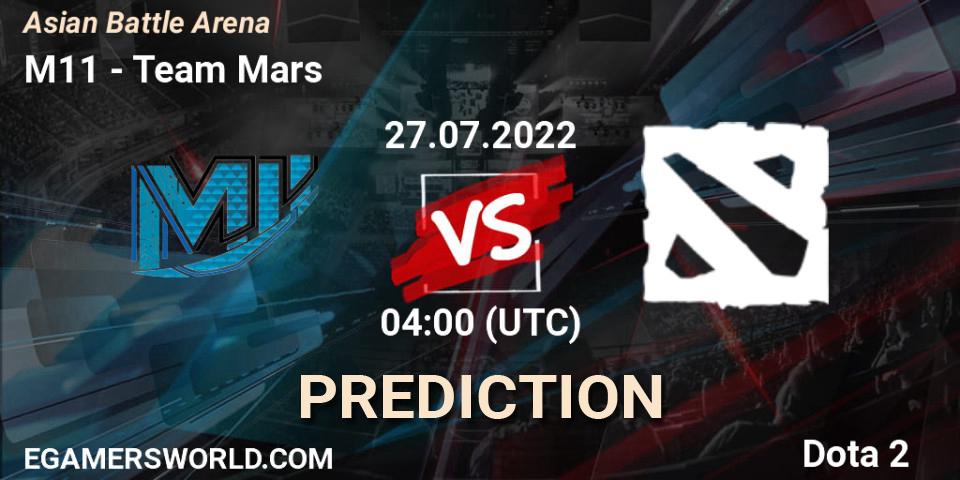 M11 - Team Mars: Maç tahminleri. 27.07.2022 at 04:23, Dota 2, Asian Battle Arena