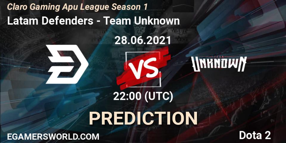 Latam Defenders - Team Unknown: Maç tahminleri. 28.06.2021 at 21:42, Dota 2, Claro Gaming Apu League Season 1