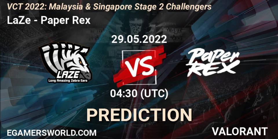 LaZe - Paper Rex: Maç tahminleri. 29.05.2022 at 04:30, VALORANT, VCT 2022: Malaysia & Singapore Stage 2 Challengers