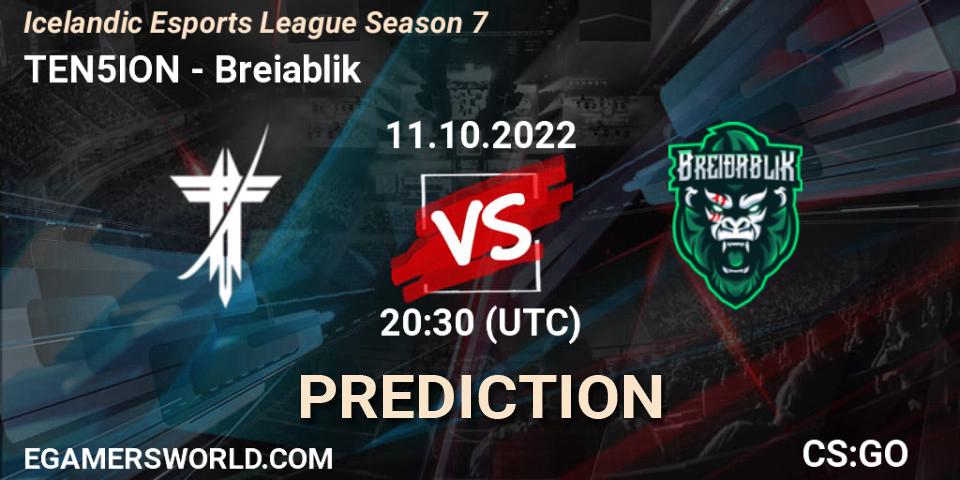 TEN5ION - Breiðablik: Maç tahminleri. 11.10.2022 at 20:30, Counter-Strike (CS2), Icelandic Esports League Season 7