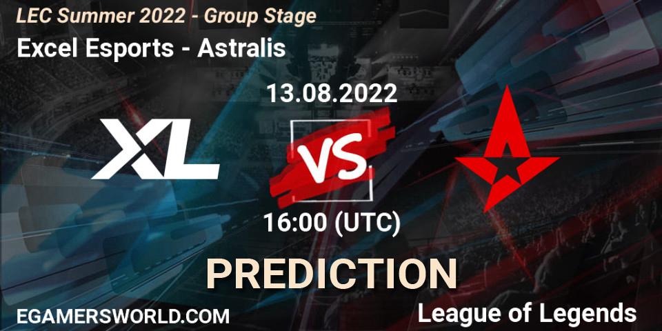 Excel Esports - Astralis: Maç tahminleri. 14.08.22, LoL, LEC Summer 2022 - Group Stage