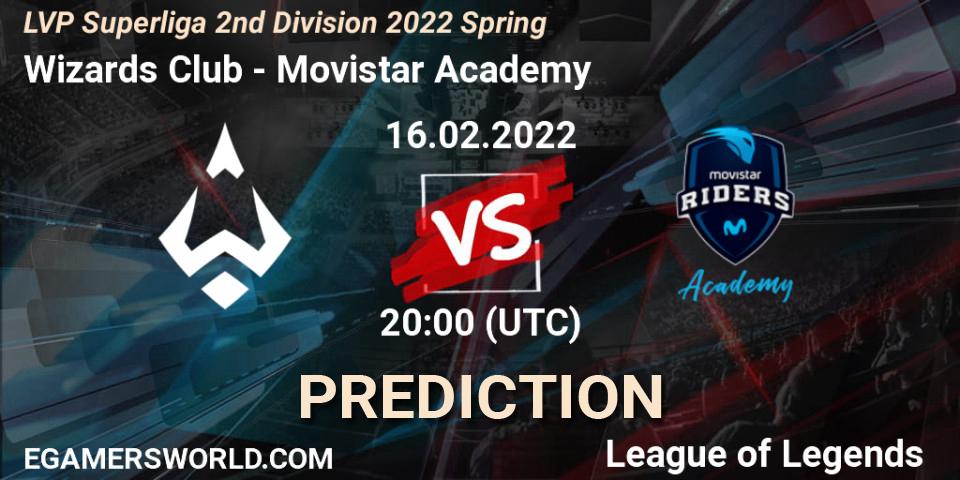 Wizards Club - Movistar Academy: Maç tahminleri. 16.02.2022 at 20:00, LoL, LVP Superliga 2nd Division 2022 Spring