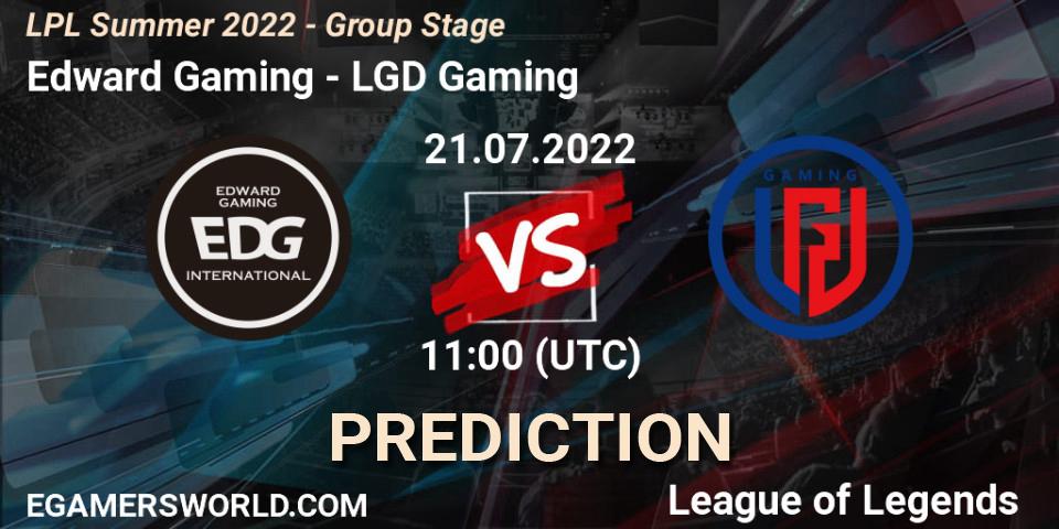 Edward Gaming - LGD Gaming: Maç tahminleri. 21.07.2022 at 12:00, LoL, LPL Summer 2022 - Group Stage