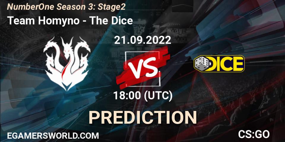 Team Homyno - The Dice: Maç tahminleri. 21.09.2022 at 18:00, Counter-Strike (CS2), NumberOne Season 3: Stage 2