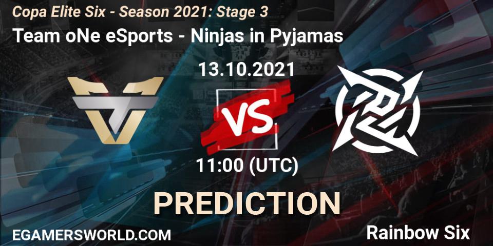 Team oNe eSports - Ninjas in Pyjamas: Maç tahminleri. 12.10.2021 at 16:00, Rainbow Six, Copa Elite Six - Season 2021: Stage 3
