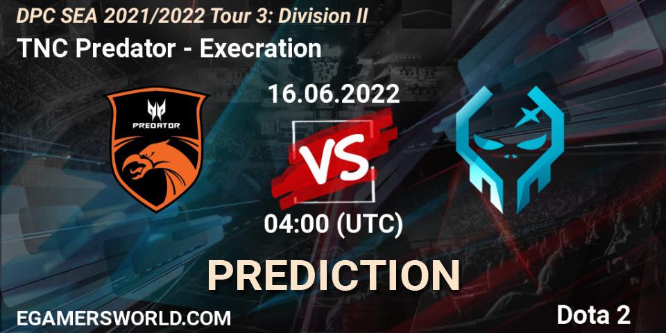 TNC Predator - Execration: Maç tahminleri. 16.06.22, Dota 2, DPC SEA 2021/2022 Tour 3: Division II