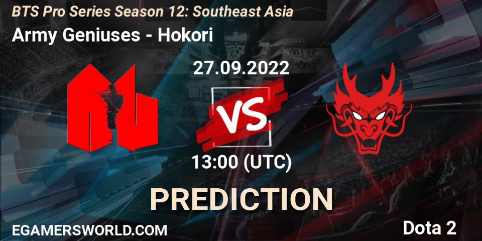 Army Geniuses - Hokori: Maç tahminleri. 27.09.2022 at 13:56, Dota 2, BTS Pro Series Season 12: Southeast Asia