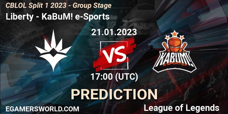 Liberty - KaBuM! e-Sports: Maç tahminleri. 21.01.2023 at 17:30, LoL, CBLOL Split 1 2023 - Group Stage