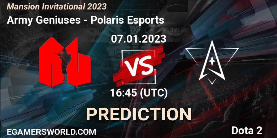 Army Geniuses - Polaris Esports: Maç tahminleri. 07.01.2023 at 16:45, Dota 2, Mansion Invitational 2023