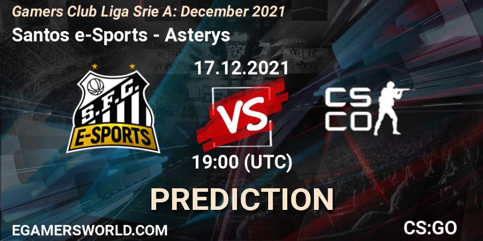 Santos e-Sports - Asterys Gaming: Maç tahminleri. 17.12.21, CS2 (CS:GO), Gamers Club Liga Série A: December 2021