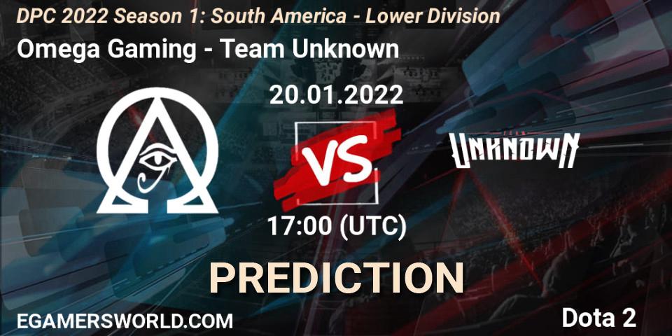 Omega Gaming - Team Unknown: Maç tahminleri. 20.01.22, Dota 2, DPC 2022 Season 1: South America - Lower Division