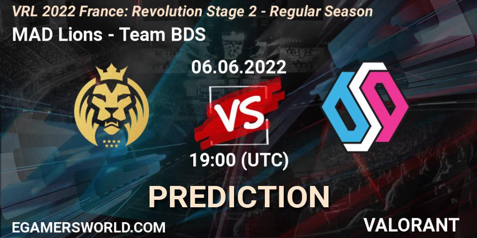 MAD Lions - Team BDS: Maç tahminleri. 06.06.2022 at 19:00, VALORANT, VRL 2022 France: Revolution Stage 2 - Regular Season