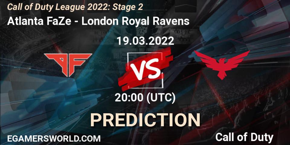 Atlanta FaZe - London Royal Ravens: Maç tahminleri. 19.03.22, Call of Duty, Call of Duty League 2022: Stage 2