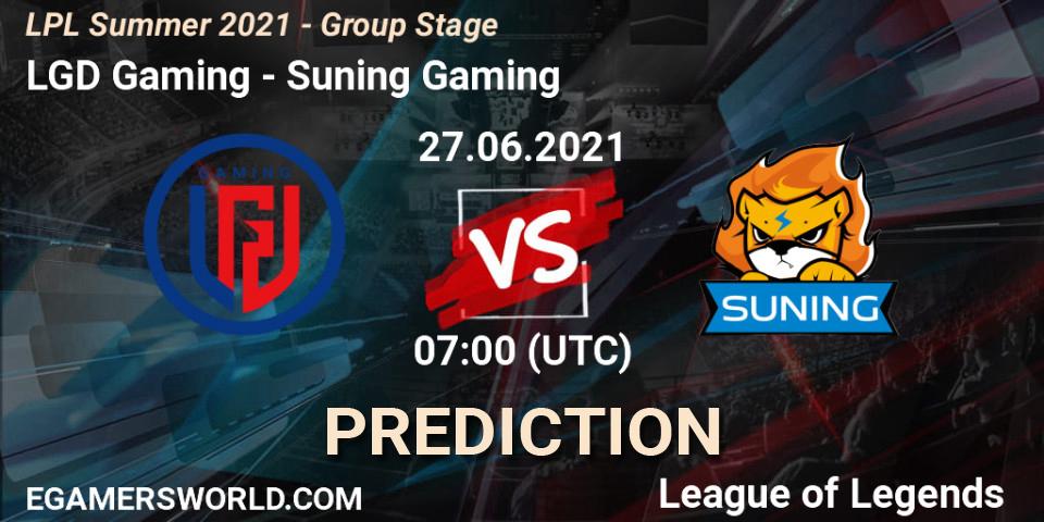 LGD Gaming - Suning Gaming: Maç tahminleri. 27.06.2021 at 07:00, LoL, LPL Summer 2021 - Group Stage
