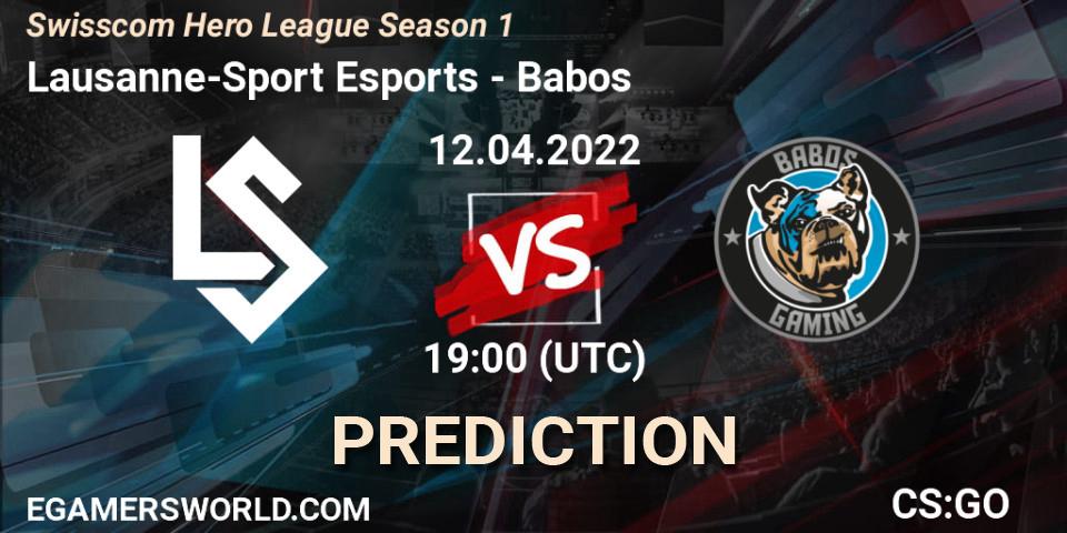 Lausanne-Sport Esports - Babos: Maç tahminleri. 12.04.2022 at 19:00, Counter-Strike (CS2), Swisscom Hero League Season 1