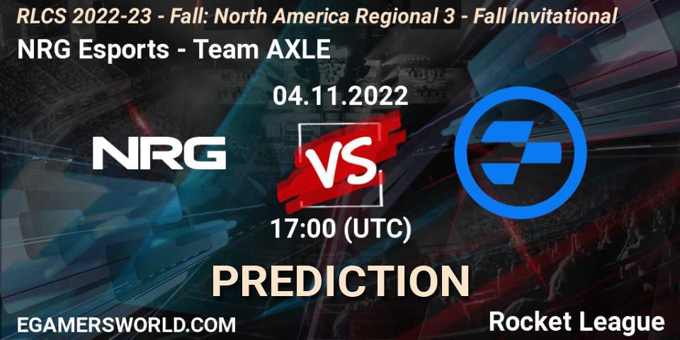 NRG Esports - Team AXLE: Maç tahminleri. 04.11.2022 at 17:00, Rocket League, RLCS 2022-23 - Fall: North America Regional 3 - Fall Invitational