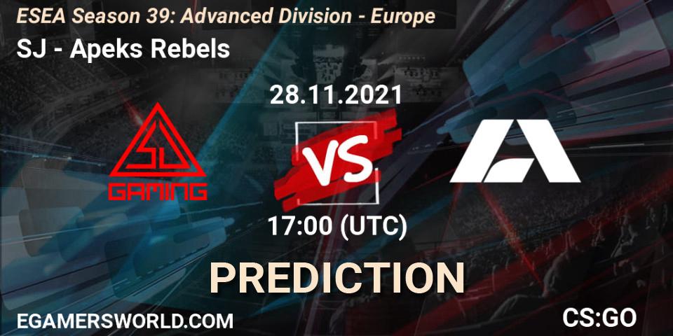SJ - Apeks Rebels: Maç tahminleri. 28.11.21, CS2 (CS:GO), ESEA Season 39: Advanced Division - Europe