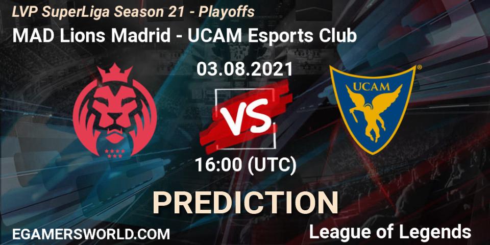 MAD Lions Madrid - UCAM Esports Club: Maç tahminleri. 03.08.2021 at 16:00, LoL, LVP SuperLiga Season 21 - Playoffs