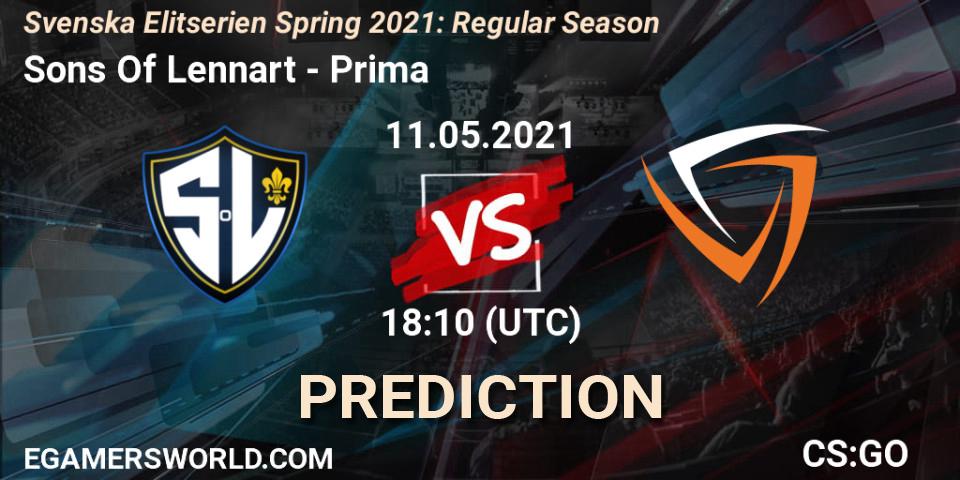Sons Of Lennart - Prima: Maç tahminleri. 11.05.2021 at 18:10, Counter-Strike (CS2), Svenska Elitserien Spring 2021: Regular Season
