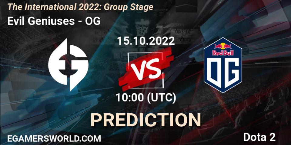 Evil Geniuses - OG: Maç tahminleri. 15.10.2022 at 11:17, Dota 2, The International 2022: Group Stage
