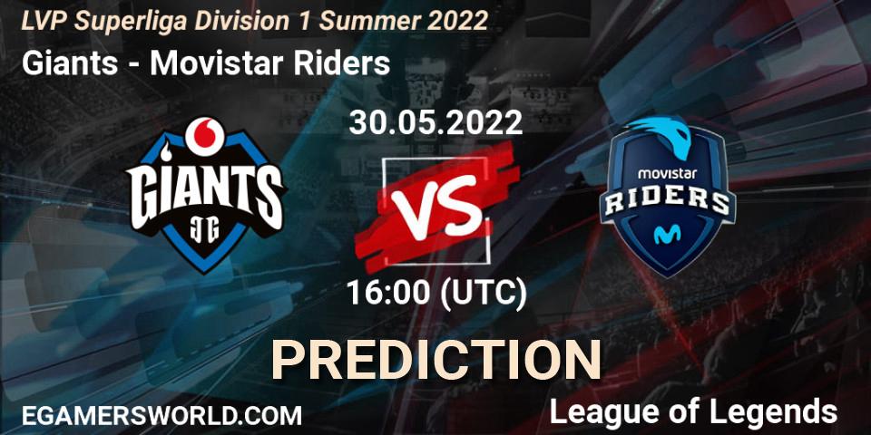 Giants - Movistar Riders: Maç tahminleri. 30.05.2022 at 16:00, LoL, LVP Superliga Division 1 Summer 2022