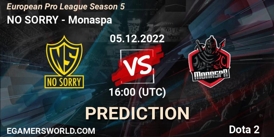 NO SORRY - Monaspa: Maç tahminleri. 15.12.22, Dota 2, European Pro League Season 5