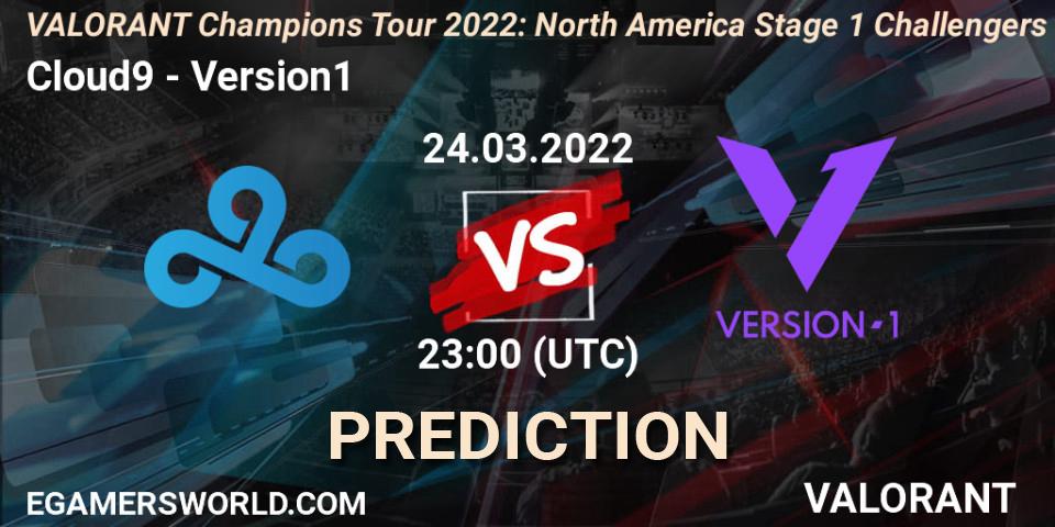 Cloud9 - Version1: Maç tahminleri. 24.03.2022 at 22:15, VALORANT, VCT 2022: North America Stage 1 Challengers