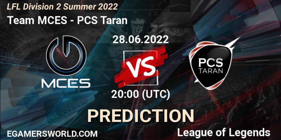 Team MCES - PCS Taran: Maç tahminleri. 28.06.2022 at 20:00, LoL, LFL Division 2 Summer 2022