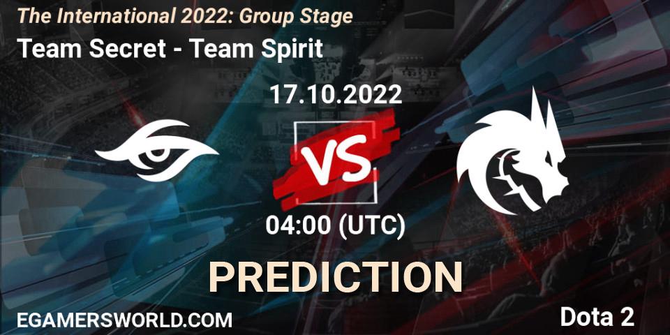 Team Secret - Team Spirit: Maç tahminleri. 17.10.22, Dota 2, The International 2022: Group Stage