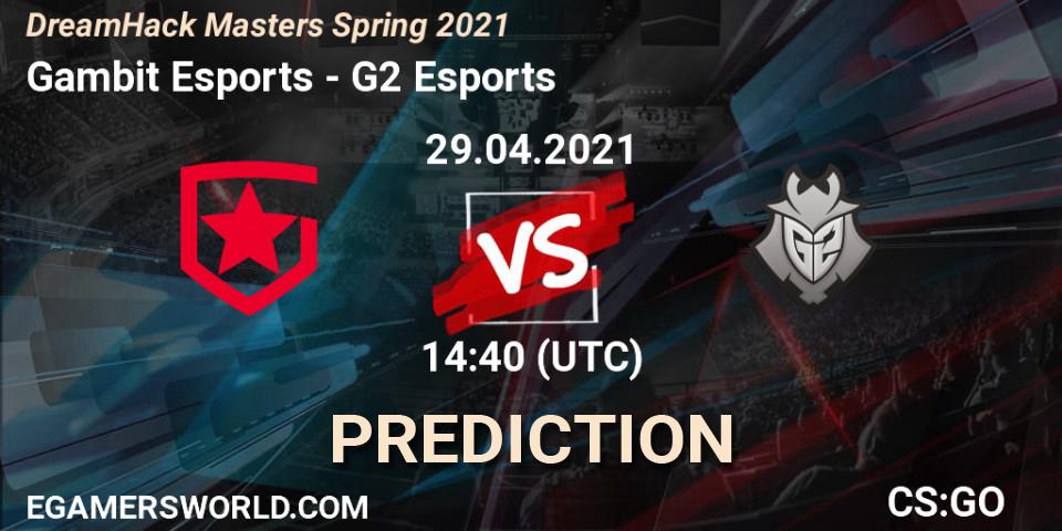 Gambit Esports - G2 Esports: Maç tahminleri. 29.04.2021 at 15:00, Counter-Strike (CS2), DreamHack Masters Spring 2021