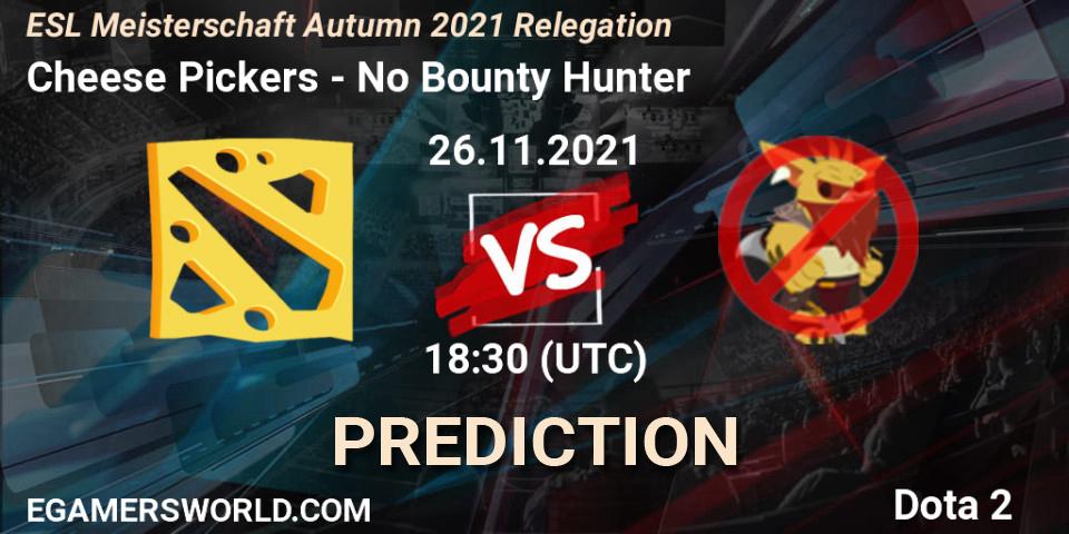 Cheese Pickers - No Bounty Hunter: Maç tahminleri. 26.11.2021 at 18:30, Dota 2, ESL Meisterschaft Autumn 2021 Relegation