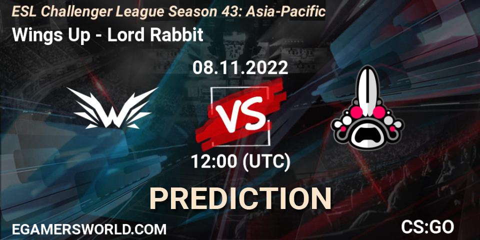 Wings Up - Lord Rabbit: Maç tahminleri. 08.11.2022 at 12:00, Counter-Strike (CS2), ESL Challenger League Season 43: Asia-Pacific