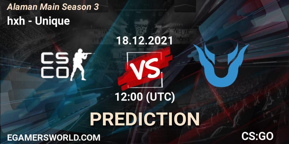 hxh - Unique: Maç tahminleri. 25.12.2021 at 12:00, Counter-Strike (CS2), Alaman Main Season 3