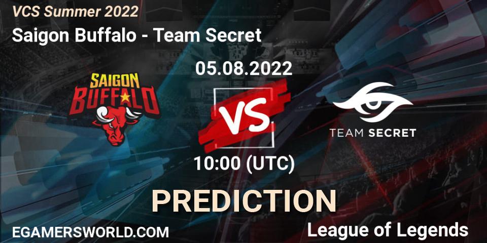 Saigon Buffalo - Team Secret: Maç tahminleri. 05.08.22, LoL, VCS Summer 2022