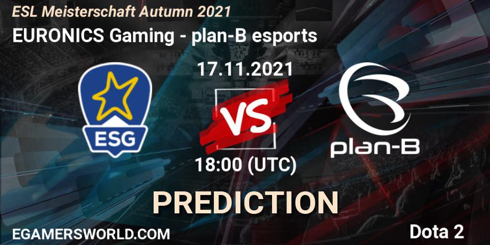 EURONICS Gaming - plan-B esports: Maç tahminleri. 17.11.2021 at 18:04, Dota 2, ESL Meisterschaft Autumn 2021