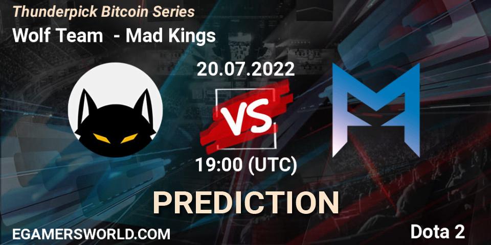 Wolf Team - Mad Kings: Maç tahminleri. 20.07.2022 at 19:50, Dota 2, Thunderpick Bitcoin Series