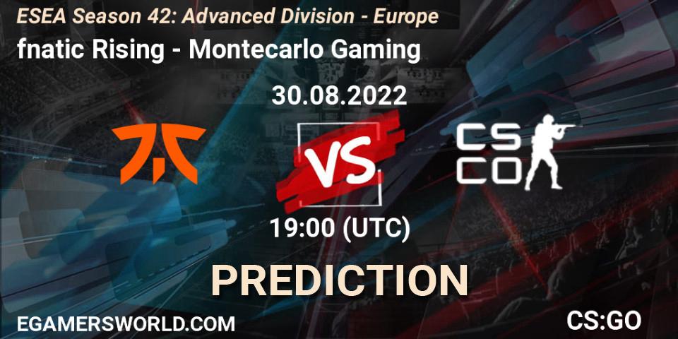 fnatic Rising - Montecarlo Gaming: Maç tahminleri. 15.09.2022 at 19:00, Counter-Strike (CS2), ESEA Season 42: Advanced Division - Europe