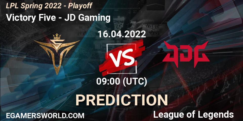 Victory Five - JD Gaming: Maç tahminleri. 16.04.2022 at 09:00, LoL, LPL Spring 2022 - Playoff