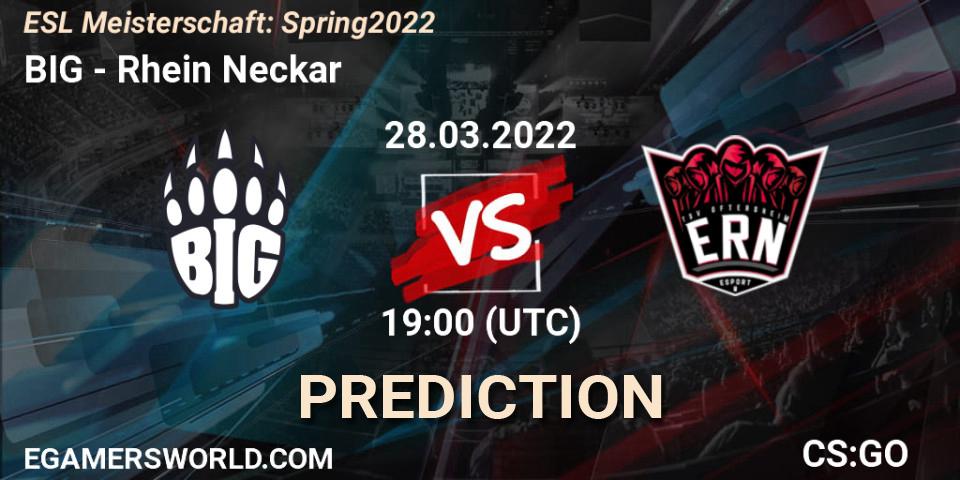 BIG Academy - Rhein Neckar: Maç tahminleri. 28.03.2022 at 18:00, Counter-Strike (CS2), ESL Meisterschaft: Spring 2022