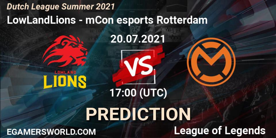 LowLandLions - mCon esports Rotterdam: Maç tahminleri. 20.07.2021 at 17:00, LoL, Dutch League Summer 2021